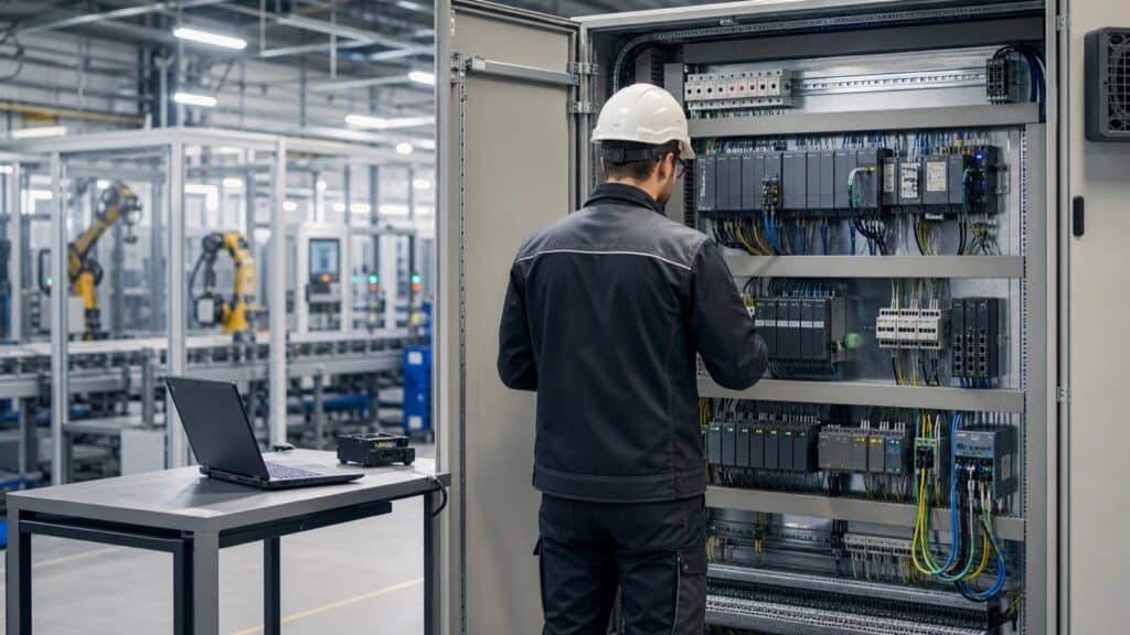 Modernizacja sterownika PLC w szafie automatyki przemysłowej